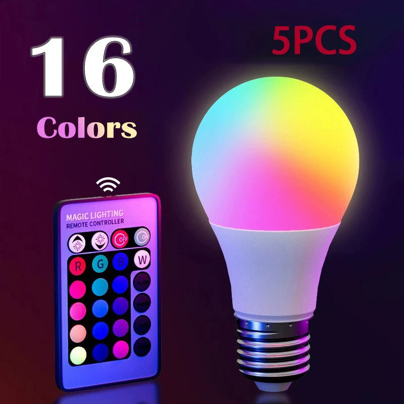 GlowSphere™ 16-Color RGB LED Bulb – Remote Controlled Mood Lighting