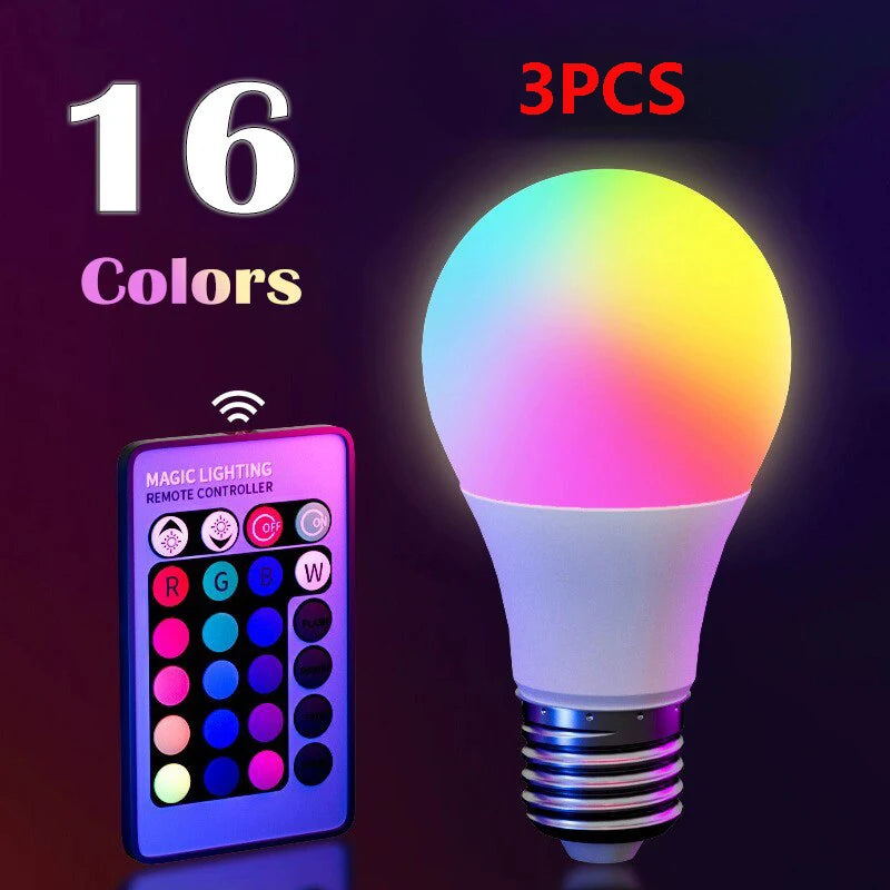 GlowSphere™ 16-Color RGB LED Bulb – Remote Controlled Mood Lighting