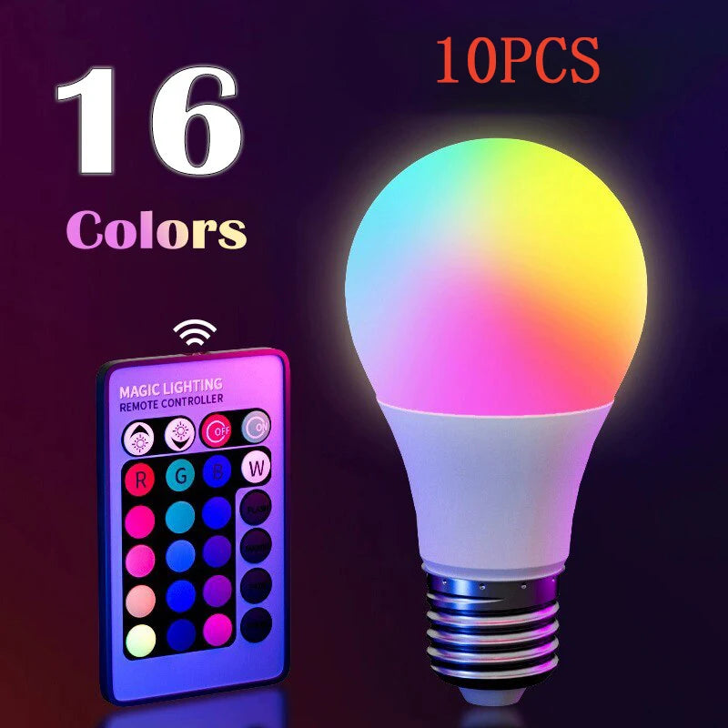 GlowSphere™ 16-Color RGB LED Bulb – Remote Controlled Mood Lighting