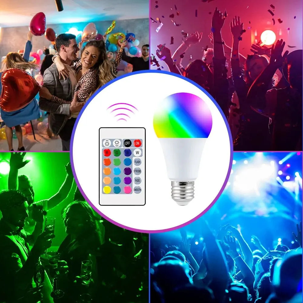 GlowSphere™ 16-Color RGB LED Bulb – Remote Controlled Mood Lighting