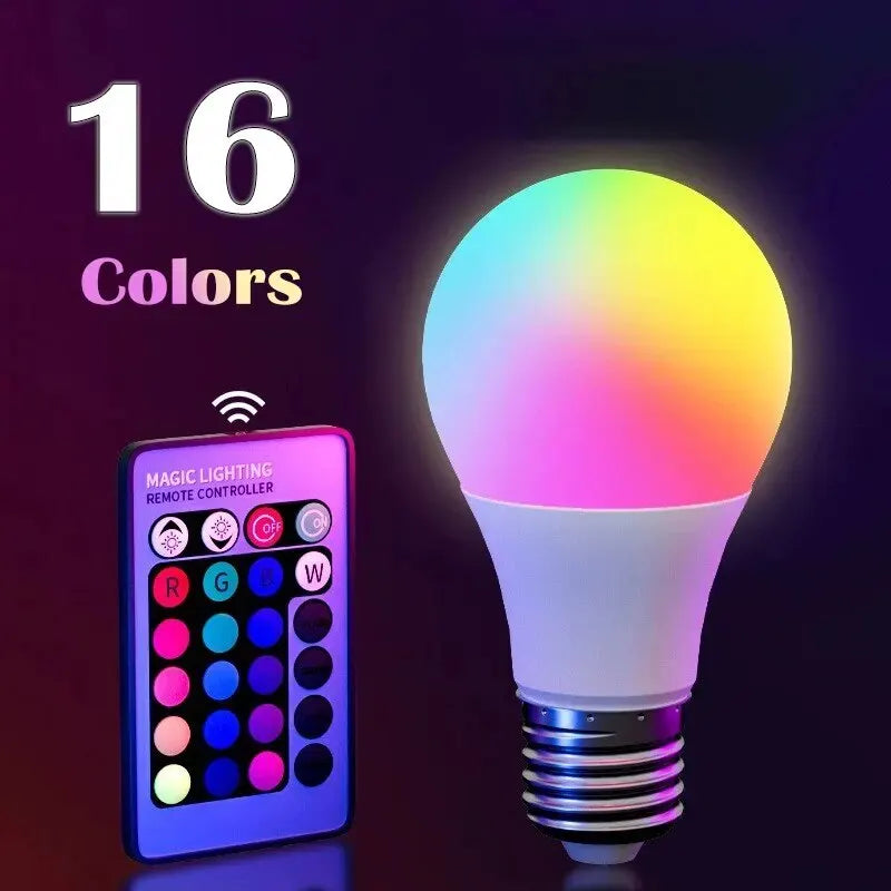 GlowSphere™ 16-Color RGB LED Bulb – Remote Controlled Mood Lighting